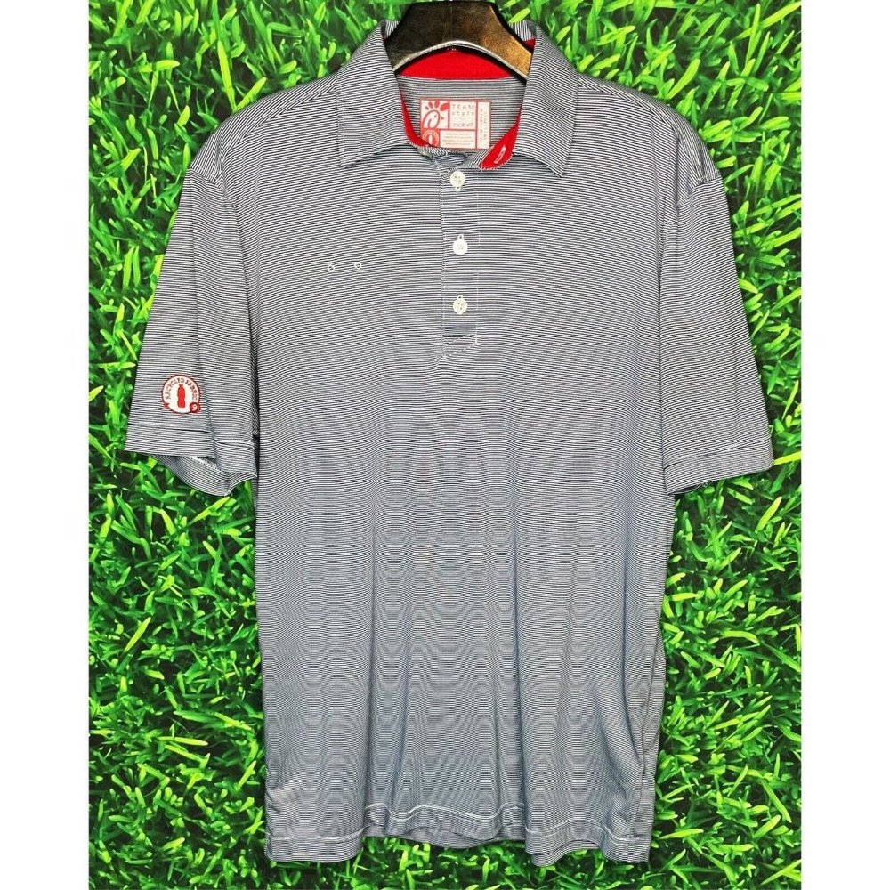 Chick-Fil-A Oobe Team Style Uniform Employee Polo Shirt Men’s Medium Striped